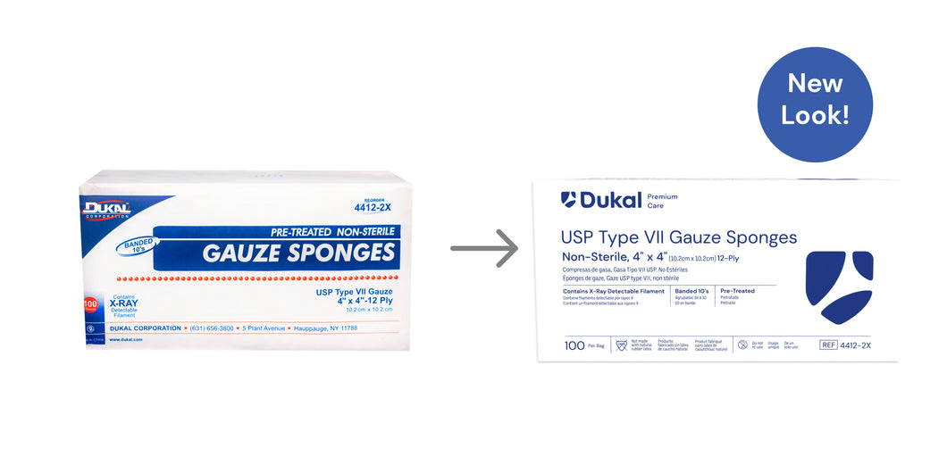 DUKAL Premium Care Non-Sterile Type VII Gauze Sponges with X-Ray Detectable Filament