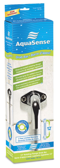 AMG Medical AquaSense® Knurled Chrome Grab Bar with Rotating Flange
