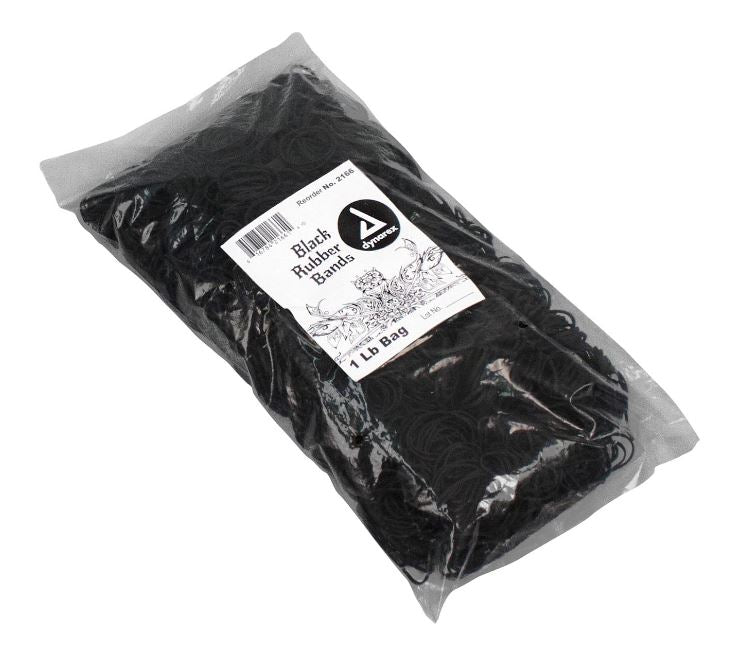 Dynarex® Black Rubber Bands 1LB Bag