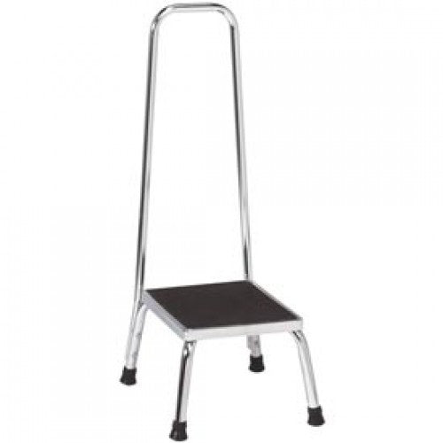 Brewer Patient Step Stool Chrome with Handrail