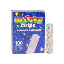 Load image into Gallery viewer, Glitter Strips Adhesive Bandages 3/4&quot; x 3&quot;
