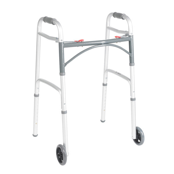 Deluxe Folding Walker, Two Button with 5