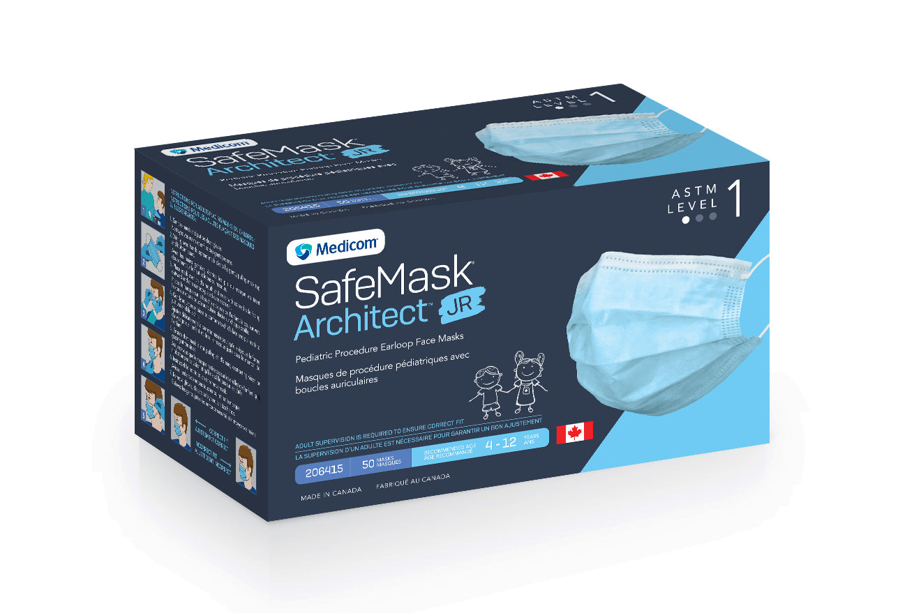 SafeMask® Architect™ JR Pediatric Earloop Face Masks – Bowers Medical ...